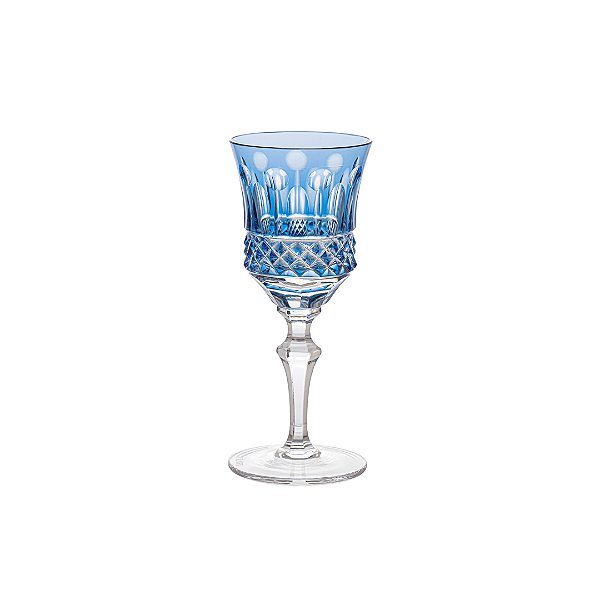 Taça de Cristal Flauta para Licor Mozart Azul Claro
