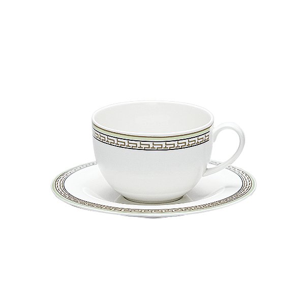 Conjunto de 6 Xícaras 270 ml com Pires para Chá Strauss Timeless