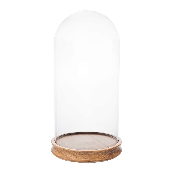 Redoma Decorativa com Base Madeira G