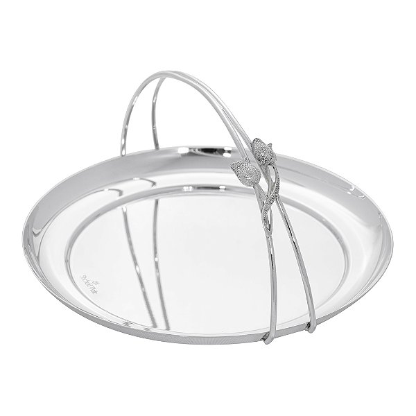 Cesta com Alça Prata - Shefield Plate
