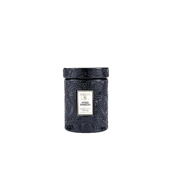Mini Vela Voluspa Pote Vidro 50h Relevo Moso Bamboo