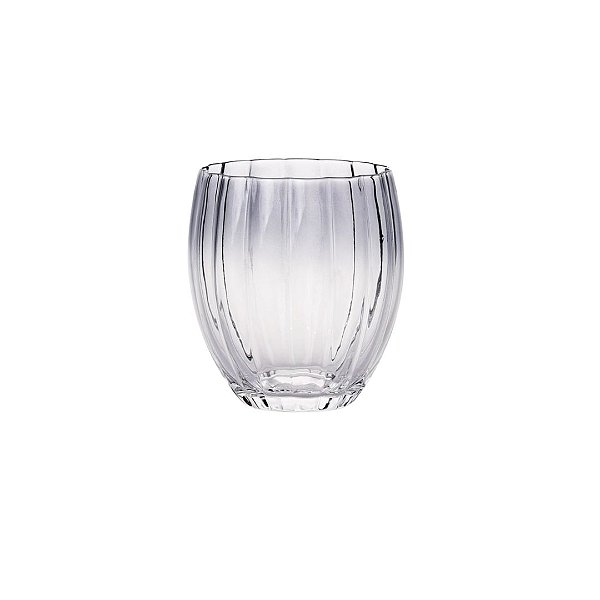 Jogo de 6 Copos de Vidro Transparente Cinza 400 ml
