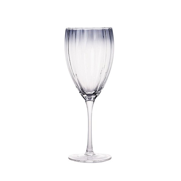 Jogo de 6 Taças de Vidro Transparente Cinza 320 ml