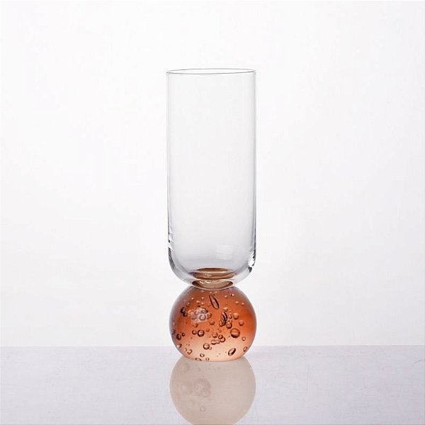 Jogo de 4 Taças Esfera Champagne Transparente e Âmbar