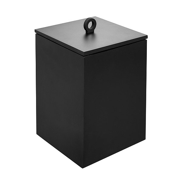 Lixeira Quadrada Preto Fosco