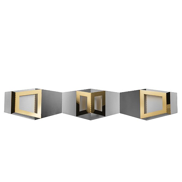 Centro de Mesa / Fruteira Step Inox com Ouro 24k - Riva