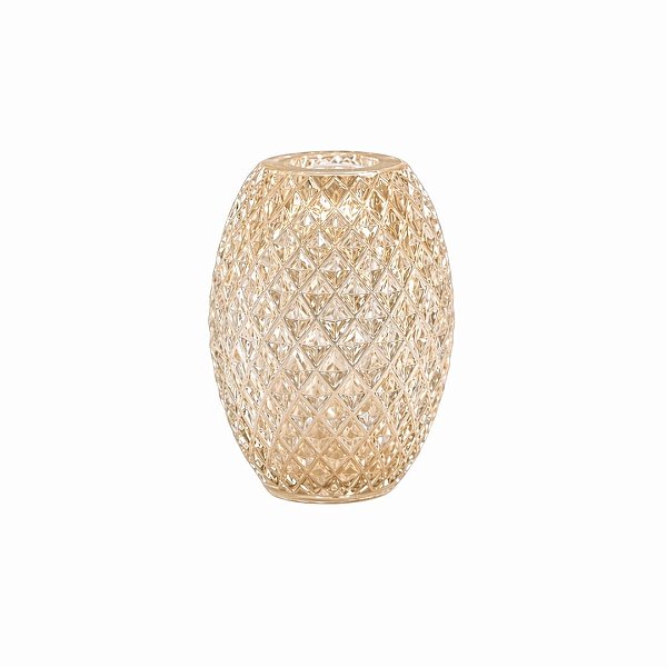 Vaso Abacaxi Transparente com Ouro 24k - Cristais Di Murano