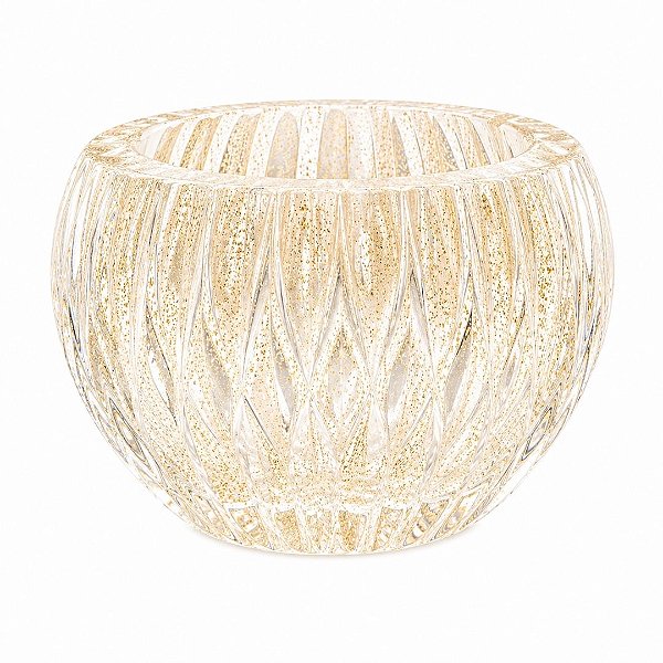 Centro de Mesa Lapidado com Ouro 24k - Cristais Di Murano