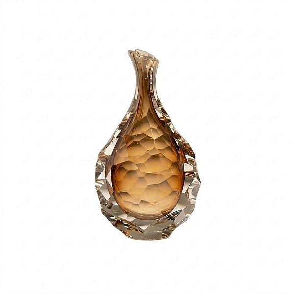 Garrafa/Licoreira Lapidada Âmbar Pastel - Cristais Di Murano