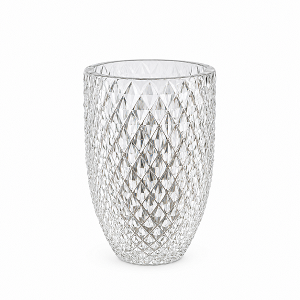 Vaso Lapidado Colméia Transparente - Cristais Di Murano