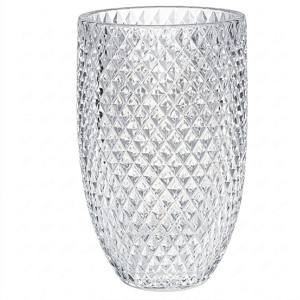Vaso Lapidado Colméia Transparente - Cristais Di Murano
