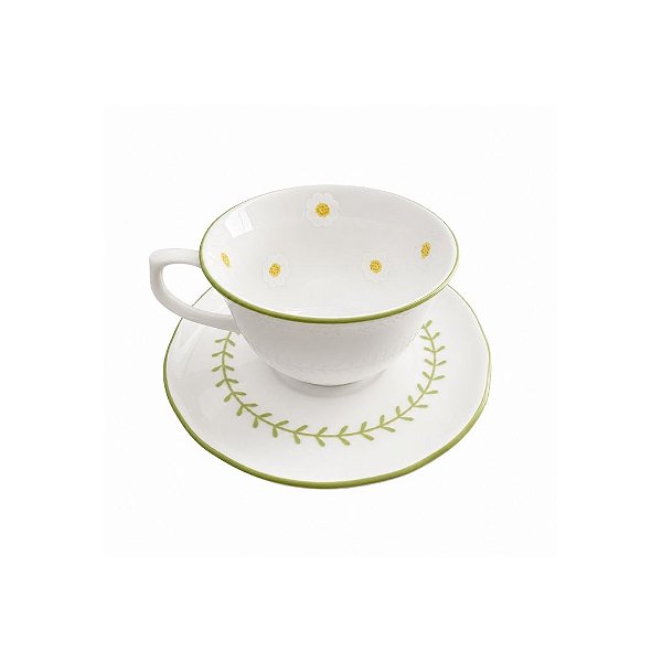 Xícara de Café Porcelana Margaridas