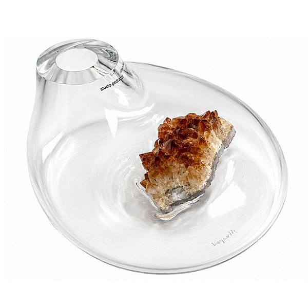 Vaso Stone Edge Médio Horizontal Citrino