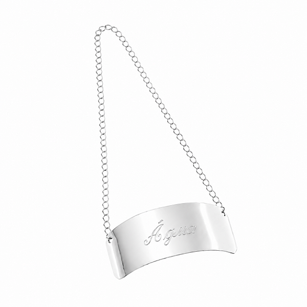 Placa Prata com Corrente Água - Shefield Plate