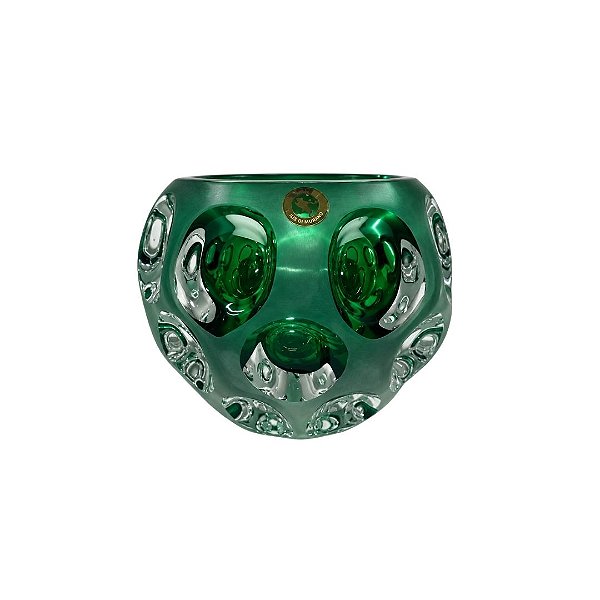 Centro de Mesa Acetinado Verde Esmeralda - Cristais Di Murano
