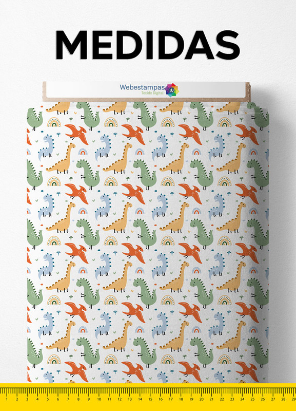 Tecido Microfibra Estampa Digital Jurássico 1,55m de Largura