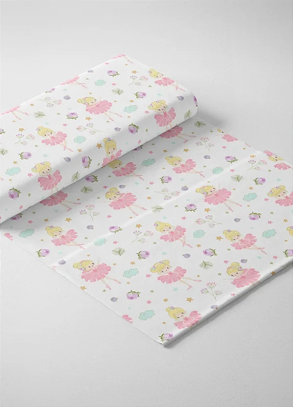 Tecido Microfibra Estampa Digital Bailarina Linda 1,55m de Largura