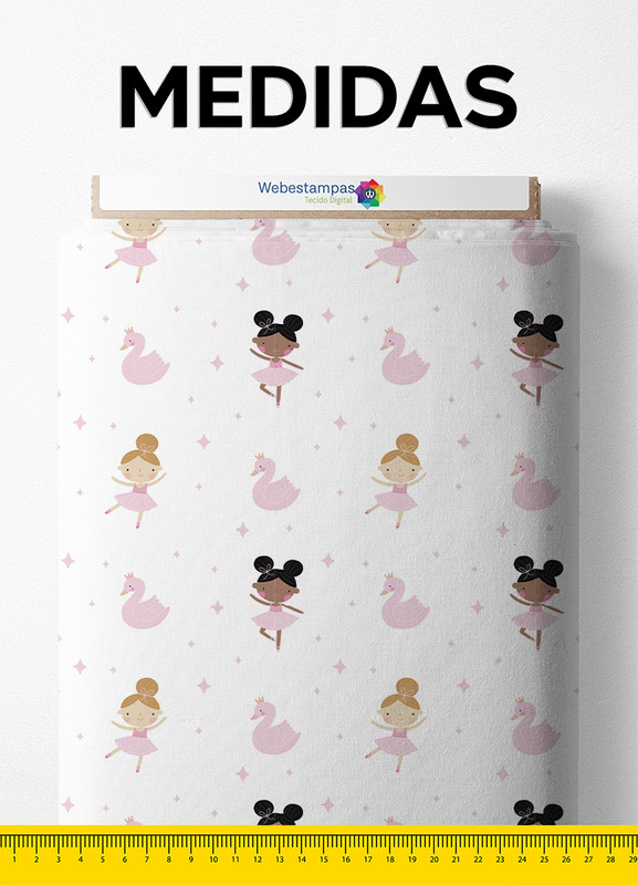 Tecido Microfibra Estampa Digital Pequeninas 1,55m de Largura