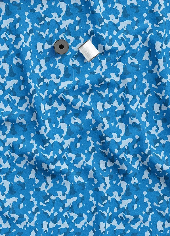 Tecido Microfibra Estampa Digital Camuflado Ciano 1,55m de Largura