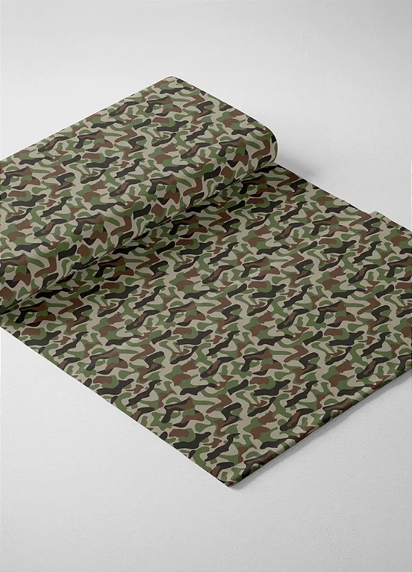 Tecido Microfibra Estampa Digital Camuflado Militar 1,55m de Largura