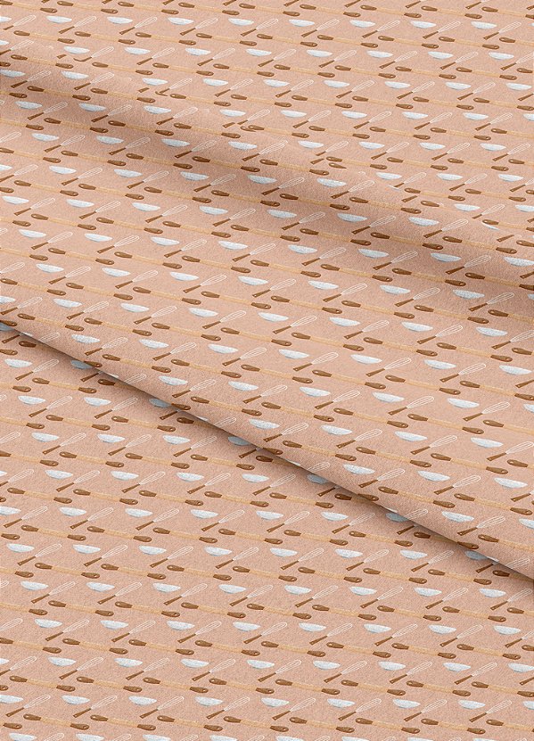 Tecido Microfibra Estampa Digital Tigela Marrom 1,55m de Largura