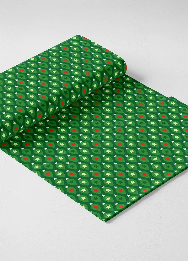 Tecido Microfibra Estampa Digital Bolinhas Natal 1,55m de Largura