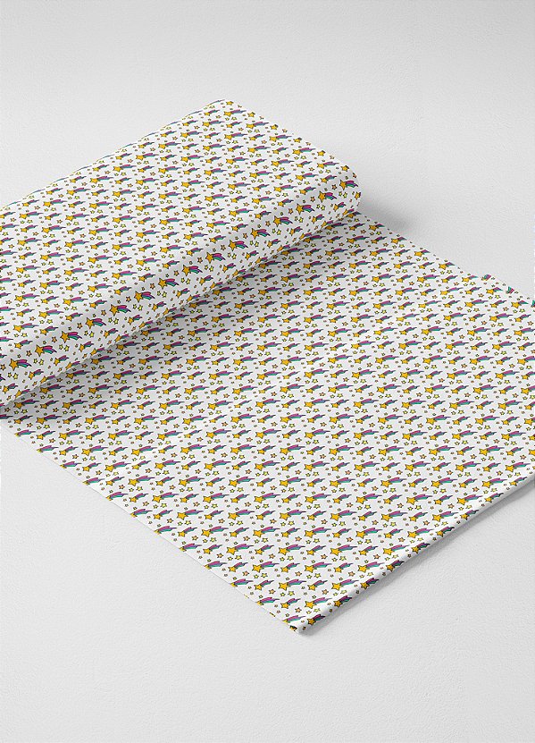 Tecido Microfibra Estampa Digital Estrela Cadente 1,55m de Largura