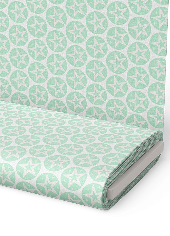 Tecido Microfibra Estampa Digital Estrela Verde 1,55m de Largura