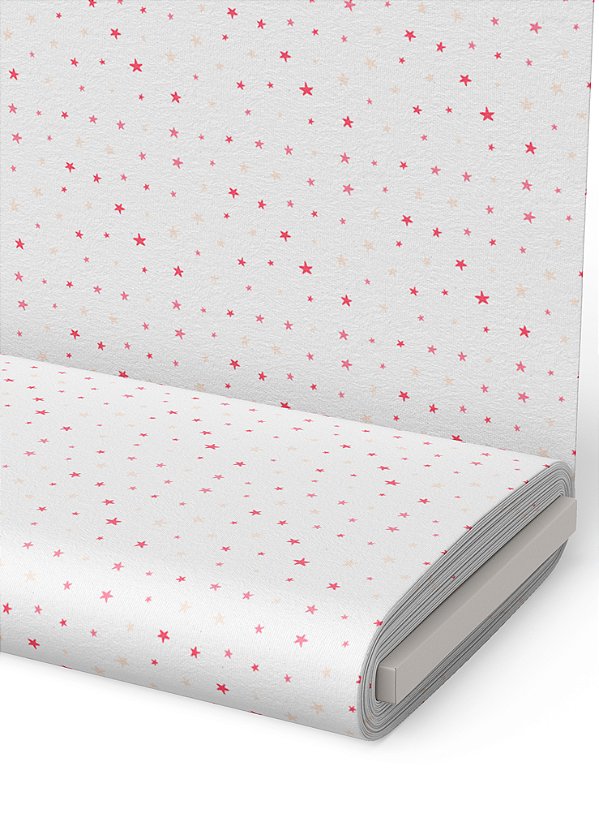 Tecido Microfibra Estampa Digital Estrelinhas Rosas 1,55m de Largura