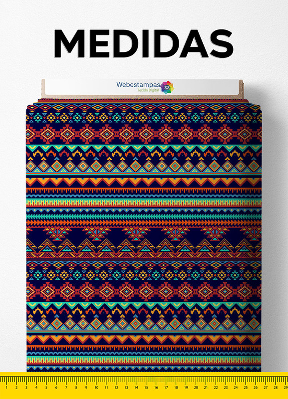 Tecido Microfibra Estampa Digital Tribal 1,55m de Largura