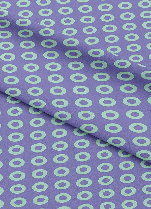 Tecido Microfibra Estampa Digital Círculos Azul e Roxo 1,55m de Largura
