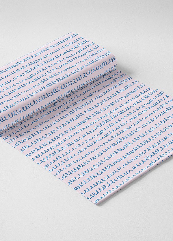 Tecido Microfibra Estampa Digital Mola Azul Fundo Branco 1,55m de Largura