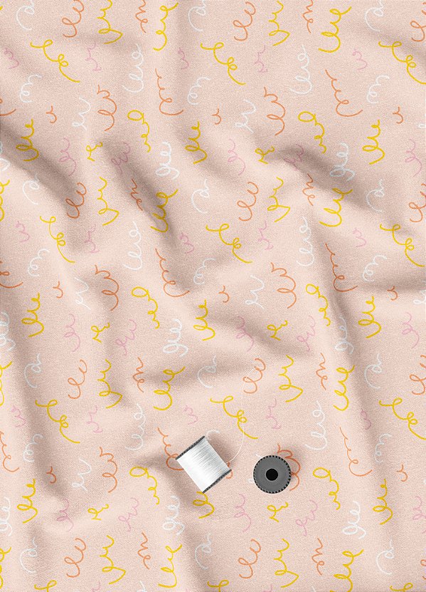 Tecido Microfibra Estampa Digital Cerpentina Fundo Rosa 1,55m de Largura