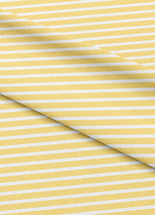 Tecido Microfibra Estampa Digital Linha Branco e Amarelo 1,55m de Largura
