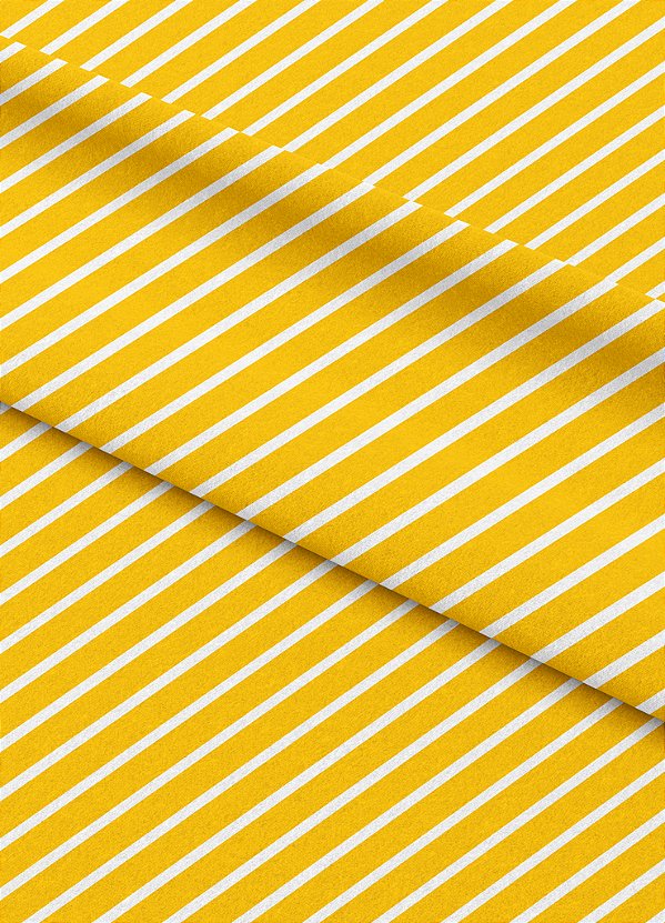 Tecido Microfibra Estampa Digital Linhas Brancas Fundo Amarelo 1,55m de Largura