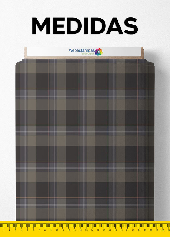 Tecido Microfibra Estampa Digital Xadrez Azul e Cinza 1,55m de Largura