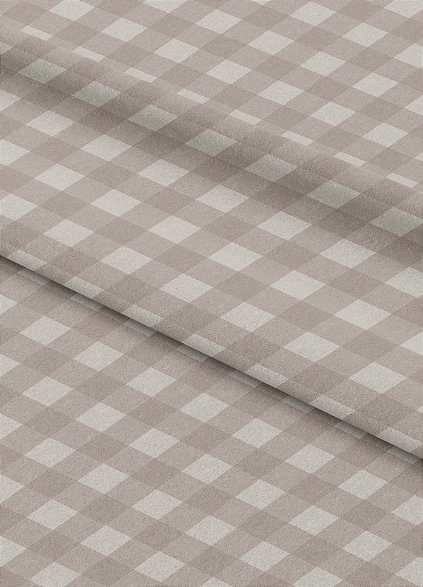 Tecido Microfibra Estampa Digital Xadrez Palha e Branco 1,55m de Largura