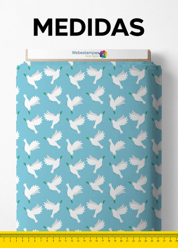 Tecido Microfibra Estampa Digital Espírito Santo Azul 1,55m de Largura