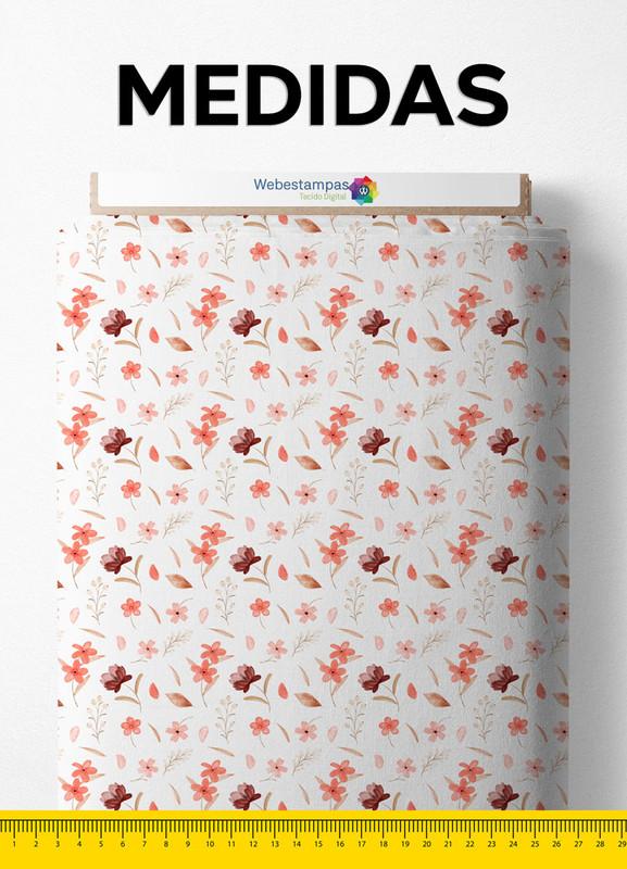 Tecido Microfibra Estampa Digital  Flores Em Tom Pastel 1,55m de Largura