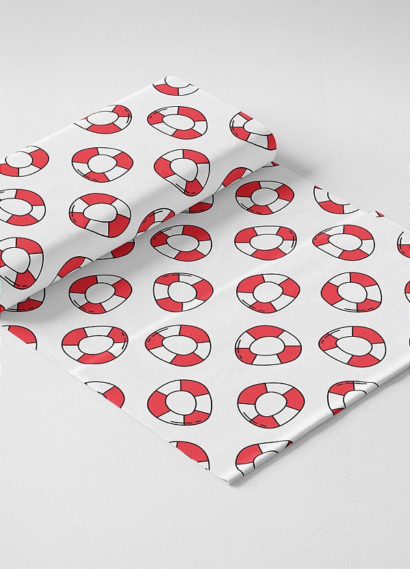 Tecido Microfibra Estampa Digital  Boia Vermelha e Branca 1,55m de Largura