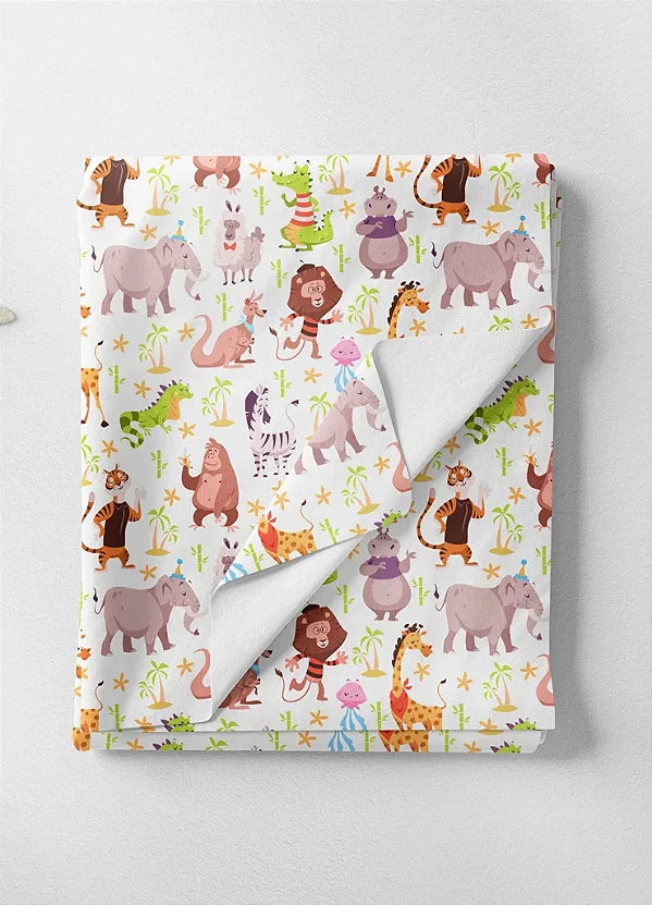 Tecido Microfibra Estampa Digital Bichos do Safári 1,55m de Largura