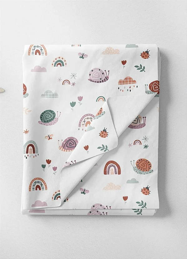 Tecido Microfibra Estampa Digital Caracolzinho 1,55m de Largura