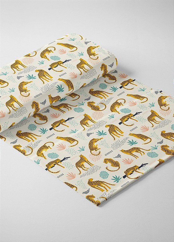 Tecido Microfibra Estampa Digital Onça Pintada 1,55m de Largura