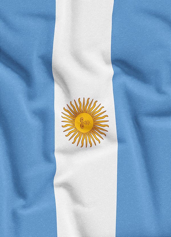 Tecido Microfibra Estampa Digital Bandeira da Argentina 1,55m de Largura