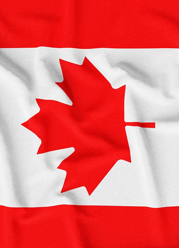 Tecido Microfibra Estampa Digital Bandeira do Canadá 1,55m de Largura