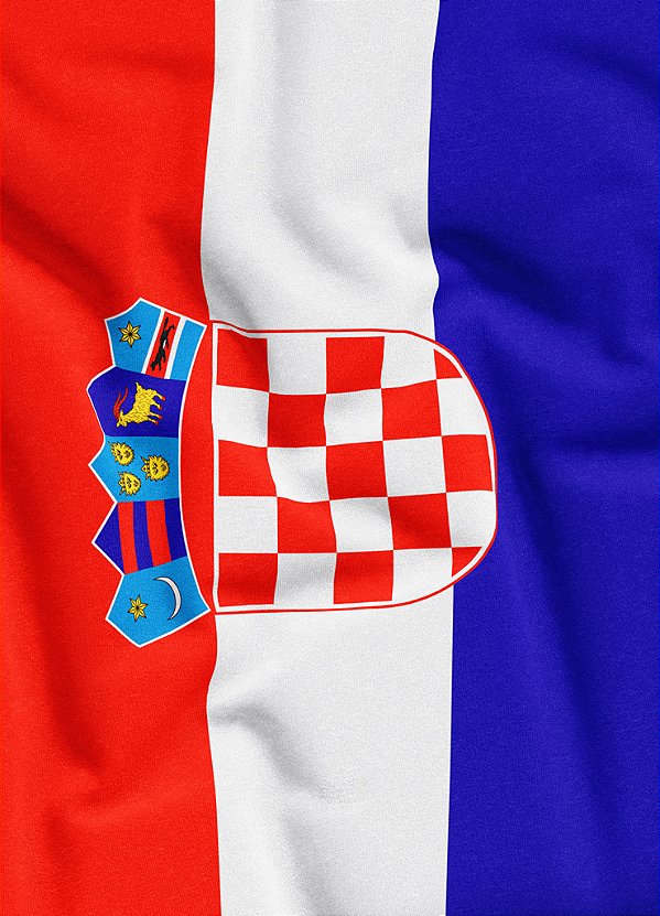 Tecido Microfibra Estampa Digital Bandeira da Croácia 1,55m de Largura