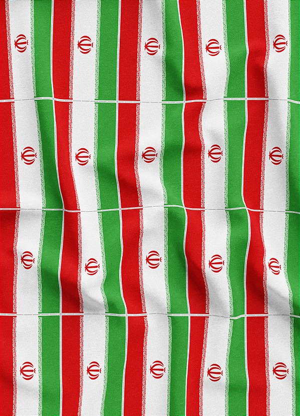 Tecido Microfibra Estampa Digital Bandeirinhas do Irã 1,55m de Largura