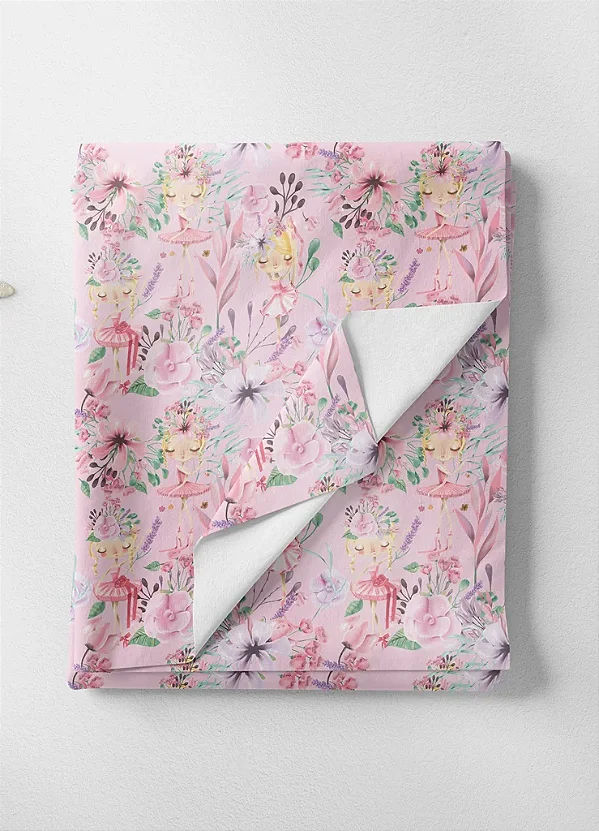 Tecido Microfibra Estampa Digital Bailarina Florista 1,55m de Largura