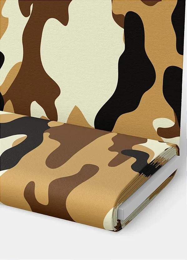 Tecido Microfibra Estampa Digital Camuflada Bege e Preto 1,55m de Largura