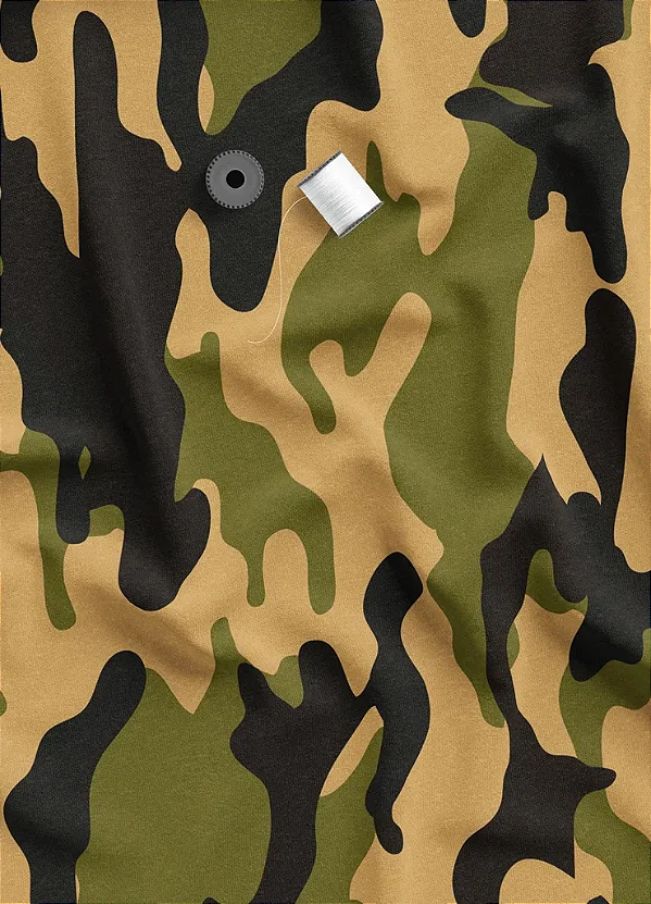 Tecido Microfibra Estampa Digital Camuflada Militar 1,55m de Largura